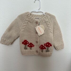 Huggalugs Mushroom Knit Cardigan - 2-3T - NWT